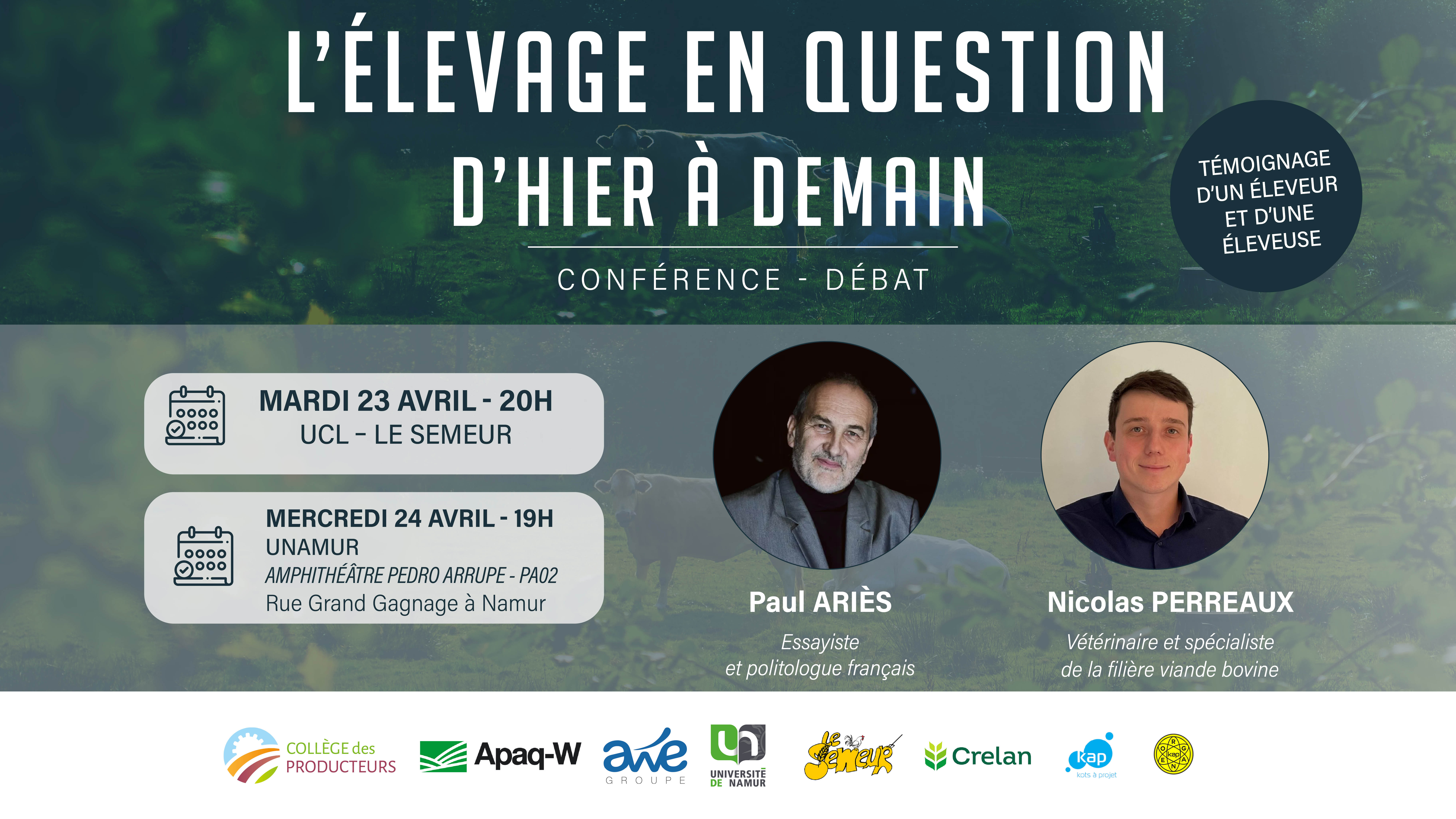 [23 & 24 avril] Conférence-débat « L’élevage en question, d’hier à demain »