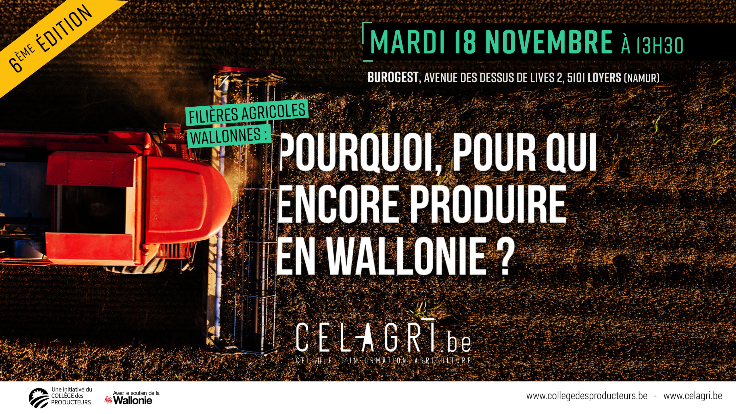18 novembre : Pourquoi, pour qui encore produire en Wallonie ? Après-midi de réflexion – événement Celagri