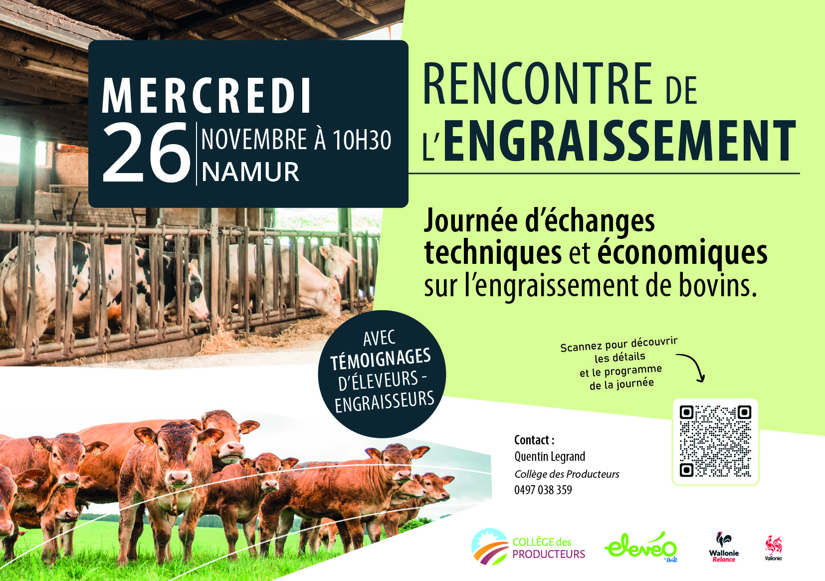 Rencontres de l’engraissement : rendez-vous les 20 et 26 novembre